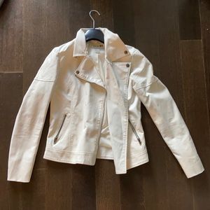 Forever 21 Faux Leather White Biker Jacket